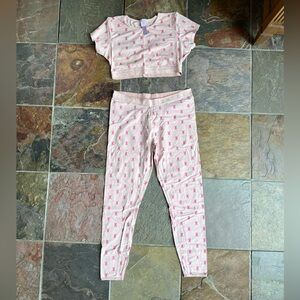 Savage X Fenty logo pattern Matching Set with Leggings and Cropped Tee